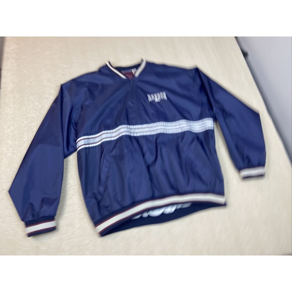 Vintage REEBOK 1/2 Zip Pullover Windbreaker Large Lined Blue